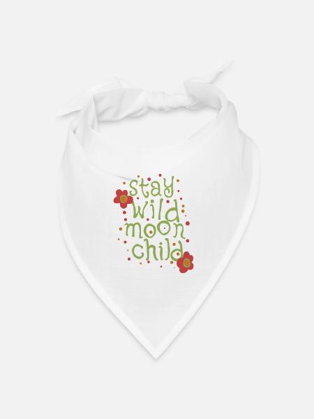 Stay wild moonchild - Bandana Dreieckstuch - Weiß