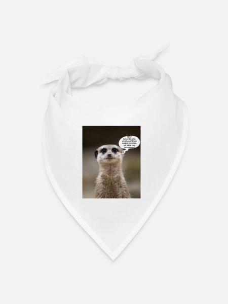 Erdmännchen - Bandana Dreieckstuch - Weiß