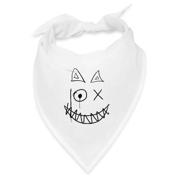 Grinsekatze Hahaha - Bandana Dreieckstuch - Weiß - Vorne