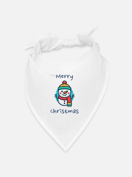 Schneemann - Bandana Dreieckstuch - Weiß