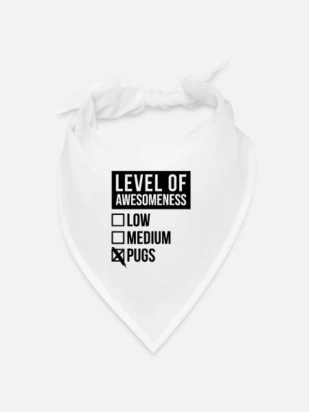 Mops Mops Mops - Bandana Dreieckstuch - Weiß