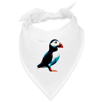 Papageitaucher - Bandana Dreieckstuch - Weiß - Vorne