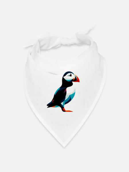 Papageitaucher - Bandana Dreieckstuch - Weiß