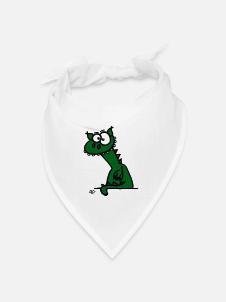 Der Drache - Bandana Dreieckstuch - Weiß