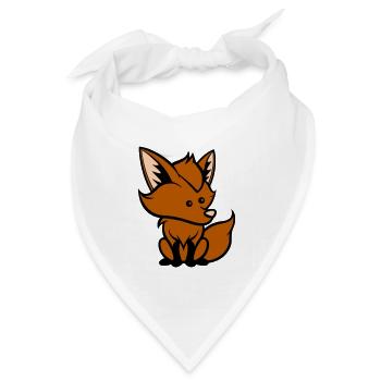 fuchs comic tier - Bandana Dreieckstuch - Weiß - Vorne