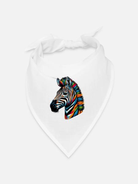 Zebra - Bandana Dreieckstuch - Weiß