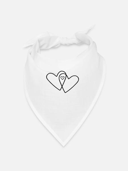 3 Herzen Familie - Bandana Dreieckstuch - Weiß