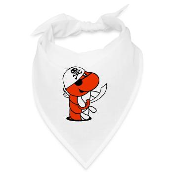 Raupe Loch Pirat Matrose Mütze Lustig Süß Comic - Bandana Dreieckstuch - Weiß - Vorne