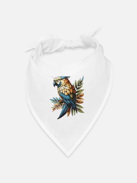 Papagai - Bandana Dreieckstuch - Weiß