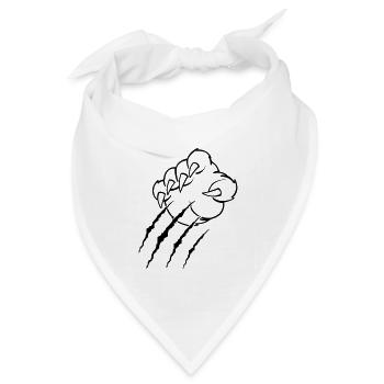 animal krallen - Bandana Dreieckstuch - Weiß - Vorne