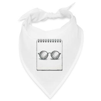 Zeichnung einer Brille - Bandana Dreieckstuch - Weiß - Vorne