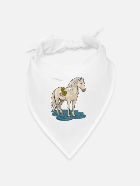 Das Bachpferd - Bandana Dreieckstuch - Weiß