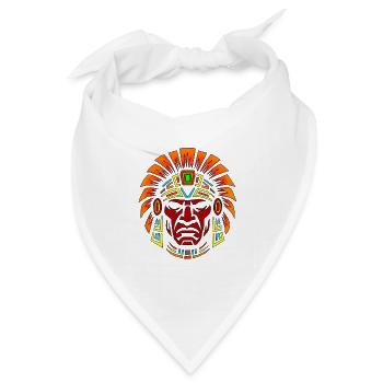 Indigener Krieger Masken-Design - Bandana Dreieckstuch - Weiß - Vorne