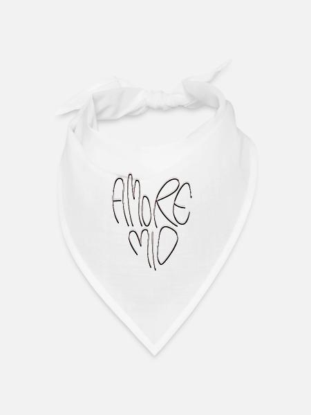 Amore Mio Schriftzug - Bandana Dreieckstuch - Weiß