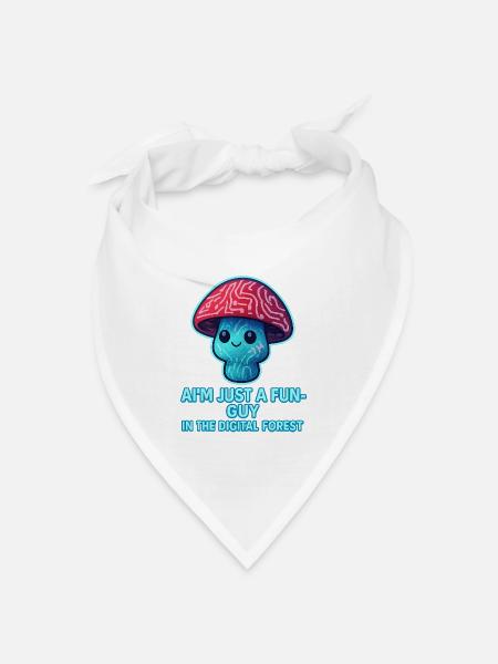 Fun Guy in the Digital Forest - Bandana Dreieckstuch - Weiß
