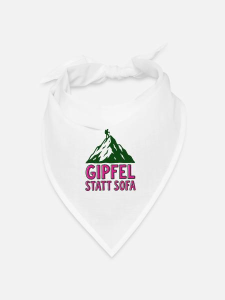 Gipfel statt Sofa - Bandana Dreieckstuch - Weiß