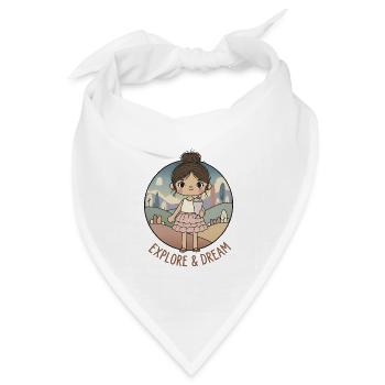 Ästhetisches Erkundungs- und Traummädchen - Bandana Dreieckstuch - Weiß - Vorne