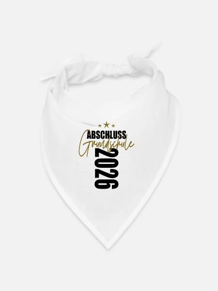 Abschluss Grundschule 2026 - Bandana Dreieckstuch - Weiß