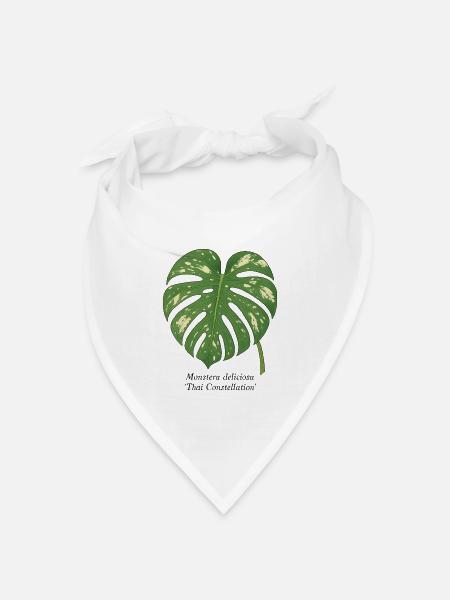 stylische Pflanze - Thai Constellation Monstera - Bandana Dreieckstuch - Weiß