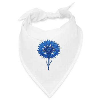 Blaue Blume - Bandana Dreieckstuch - Weiß - Vorne