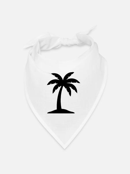 Palme Sommer Strand Urlaub Meer Reise Geschenk - Bandana Dreieckstuch - Weiß