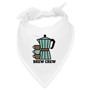 Brew Crew Mokkakanne Logo - Bandana Dreieckstuch - Weiß - Vorne
