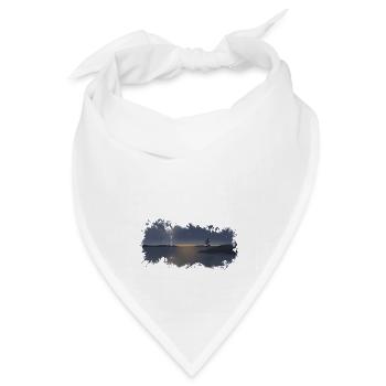 Meer und Land. Westküste bei Sonnenuntergang. - Bandana Dreieckstuch - Weiß - Vorne