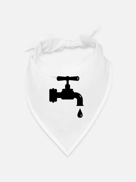 Ein tropfender Wasserhahn - Bandana Dreieckstuch - Weiß
