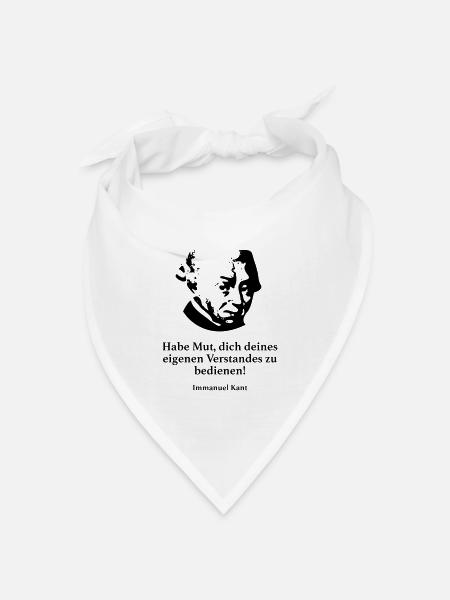 Kant: Habe Mut, dich deines eigenen Verstandes zu - Bandana Dreieckstuch - Weiß
