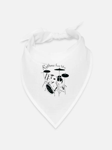 drums - Bandana Dreieckstuch - Weiß