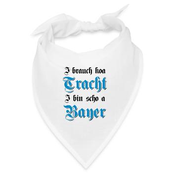 & Wiesn Tracht bayrisches Geschenk - Bandana Dreieckstuch - Weiß - Vorne