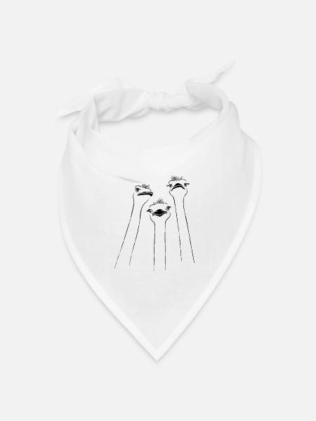 Strauss Vogel Emu ostrich langhals tier lustig emu - Bandana Dreieckstuch - Weiß