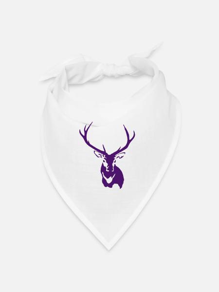 Red Stag Rentier mit Geweih - Bandana Dreieckstuch - Weiß