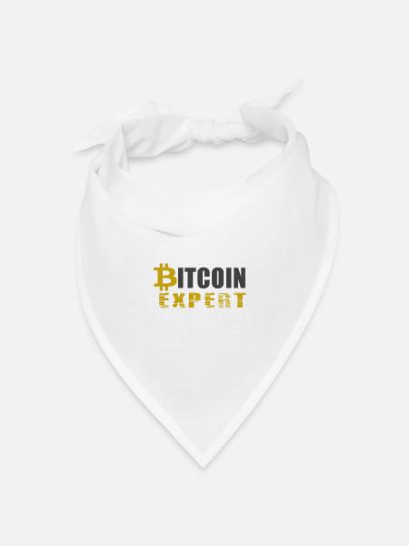 Bitcoin expert - Bitcoin Experte - Bandana Dreieckstuch - Weiß