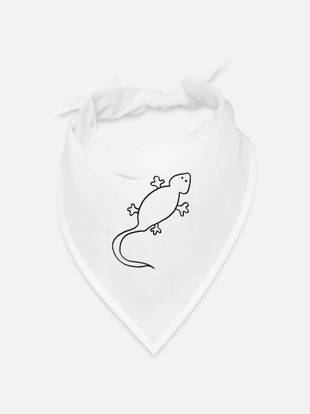 Gecko - Bandana Dreieckstuch - Weiß