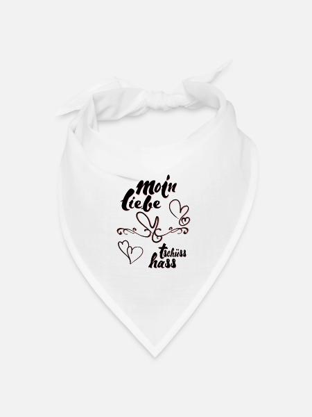 Moin Liebe Tschüss Hass - Bandana Dreieckstuch - Weiß