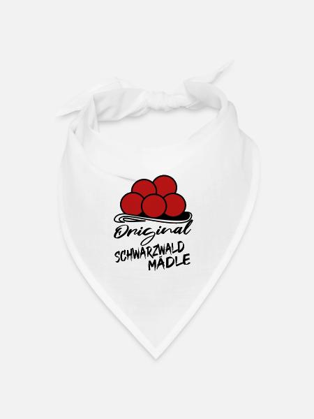 Schwarzwald Mädle Heimat Bollenhut Kuckuck - Bandana Dreieckstuch - Weiß