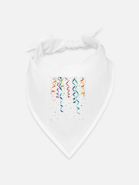 Silvester. Bunte Luftschlangen mit Konfetti. - Bandana Dreieckstuch - Weiß