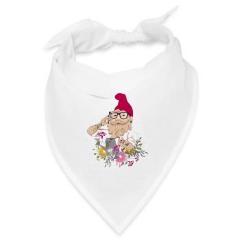 Ein Gartenzwerg als Hipster mit Brille und Tattoos - Bandana Dreieckstuch - Weiß - Vorne
