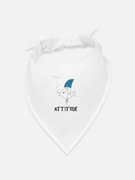 Fisch Hai positive Einstellung Flosse Goldfisch - Bandana Dreieckstuch - Weiß