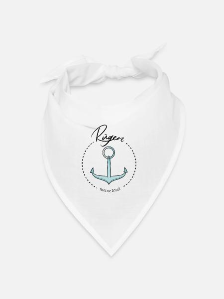 Rügen meine Insel cooler Spruch mit Anker Meer - Bandana Dreieckstuch - Weiß