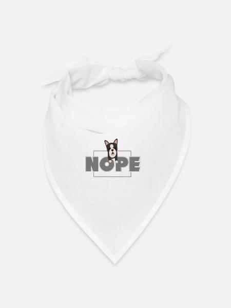 Boston Terrier, Boston Terrier Boston Terrier - Bandana Dreieckstuch - Weiß