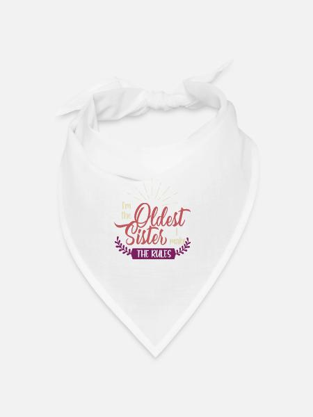 Geschwister, Geschwister mittleres Kind, ältestes - Bandana Dreieckstuch - Weiß