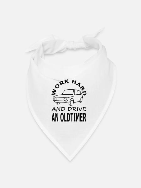 Oldtimer fahren cooles Auto Geschenk Autofahrer - Bandana Dreieckstuch - Weiß