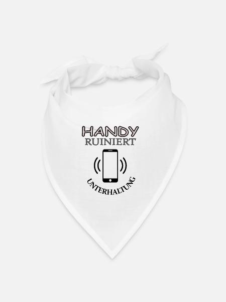 Handy Spruch Telefon telefonieren Geschenkidee sms - Bandana Dreieckstuch - Weiß