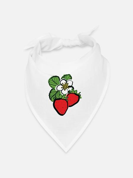 Erdbeeren Früchte - Bandana Dreieckstuch - Weiß