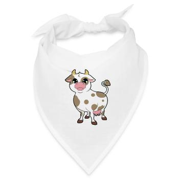 Kuh - Bandana Dreieckstuch - Weiß - Vorne