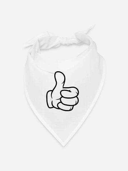 Daumen hoch Comic Hand - Bandana Dreieckstuch - Weiß