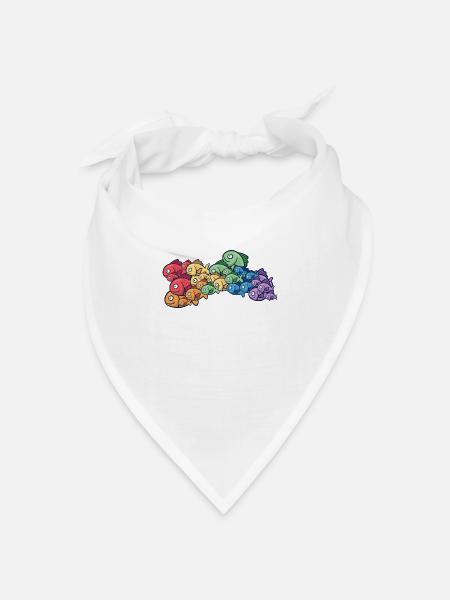 ozean regenbogen-fisch bunter fischschwarm - Bandana Dreieckstuch - Weiß