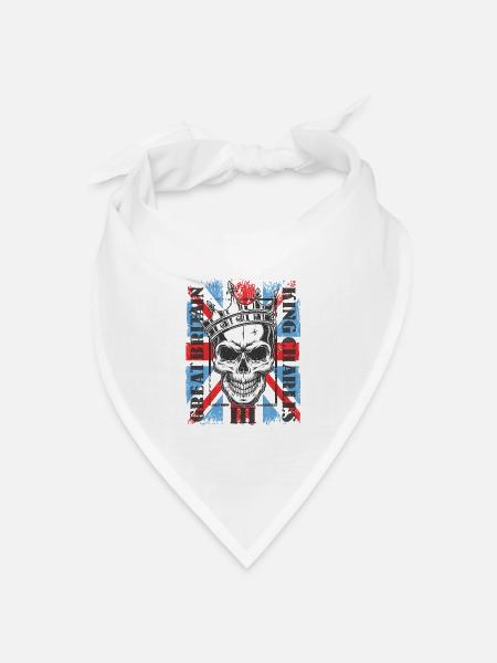 Skull King Charles König England Monarch - Bandana Dreieckstuch - Weiß